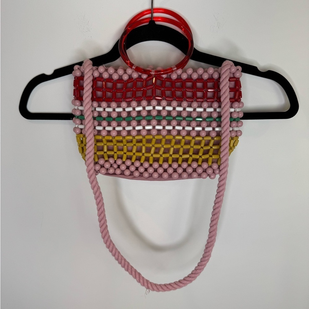 Zara kids beaded colourful pink hard handle bag